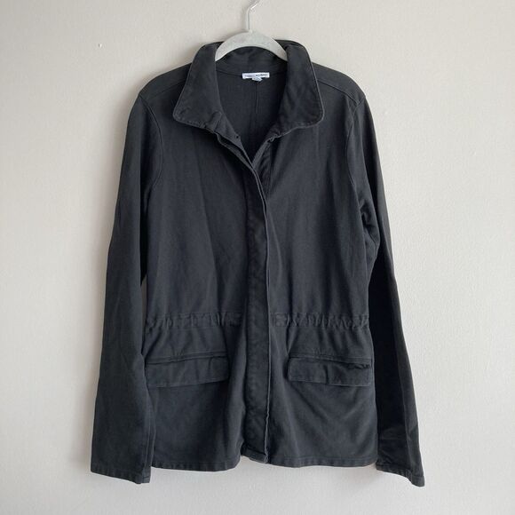Standard James Perse Jacket Womens US XL Black Utility Field Coat Cinched Waist - Picture 1 of 10